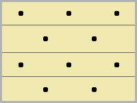 Ilustrasi posisi lubang pada permukaan datar